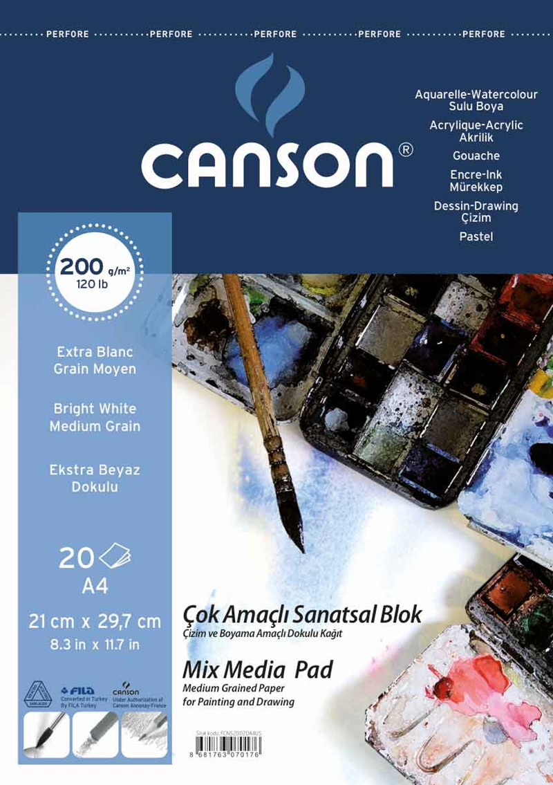 CANSON RESIM BLOK FINFACE A4 200g 20YP 200A420US