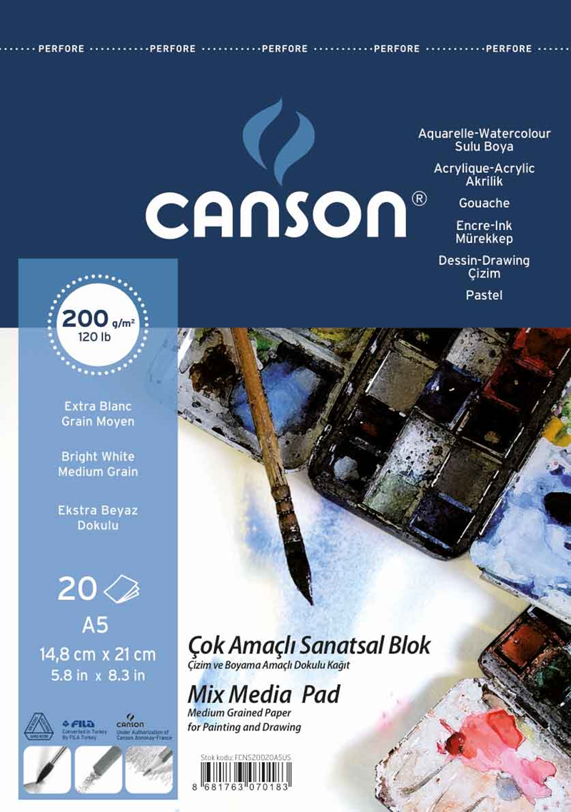 CANSON RESIM BLOK FINFACE A5 200g 20YP 200A520US