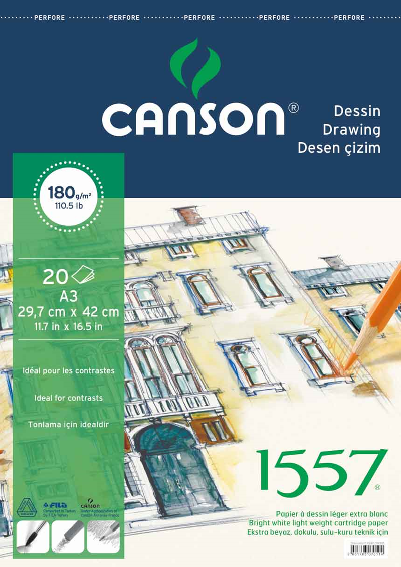 CANSON ÇIZIM BLOK 1557 180g A3 20YP 180A320US