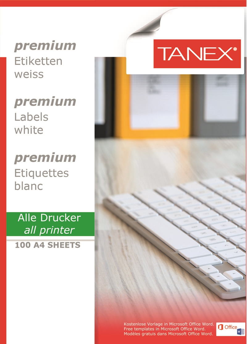 TANEX LASER ETIKET TW-2165 38,1 X 21,2 MM