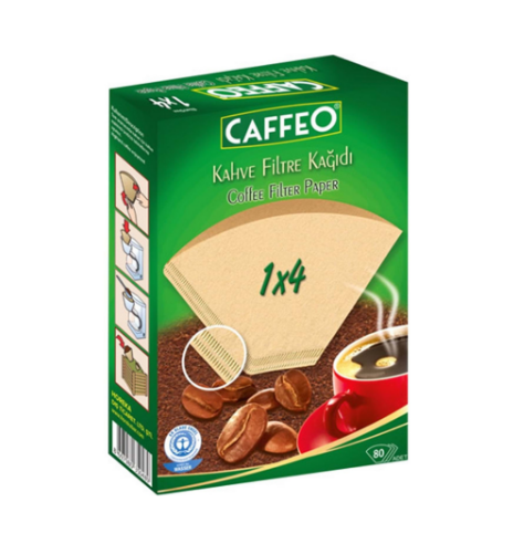 Kahve Filtre Kağıdı Caffeo 1x4 80 Adet (Doğal Kağıt)